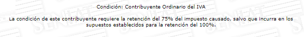 Ejemplo de consulta del RIF para conocer el porcentaje de retención de IVA de un proveedor en Venezuela