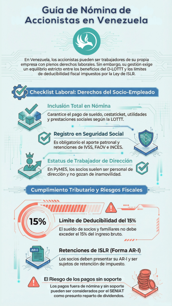 Infografía - Guía de Pagos de Nómina a los Accionistas de Sociedades Mercantiles en Venezuela